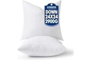 MIULEE 24x24 Pillow Inserts,Down Alternative Pack of 2 Euro Decorative Throw Pillows for Sofa Couch Bed, Ultra Soft Fluffy Bed Sleeping Form