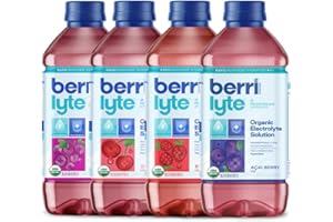 BERRILYTE Berri Lyte Plant Based Organic Electrolyte Solution – Pediatric Rehydration Drink – Low Sugar 4 Flavor Variety Pack, 1 L, 8ct