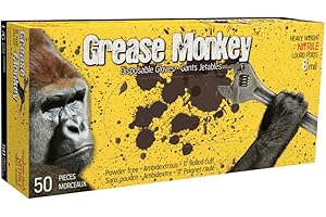 Grease Monkey 5555PF Nitrile 8mil Gloves, 50/box