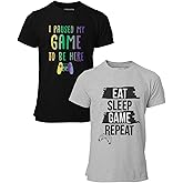 BROOKLYN VERTICAL 2-Pack Mens Video Gamer Gaming Short Sleeve Crew Neck T-Shirt| Soft Cotton Graphic Tees Sizes S-XL