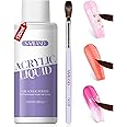 SAVILAND Acrylic Liquid with Brush: 4.06 OZ Monomer Acrylic Nail Liquid with Size 12 Acrylic Nail Brush for Acrylic Powder Nail Art Extension 3D Nail Carving Nail Liquid Monomer for Beginners Home DIY