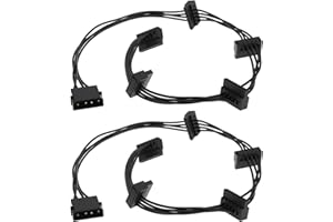 ECSiNG 2pcs IDE Mo-lex 4Pin to 5X SATA Hard Drive Power Cable Adapter 60cm for PC Drive