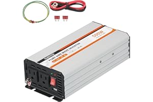 OUBOTEK Power Inverter 500W, DC 12V to 120V AC Converter for Vehicles Car, Pure Sine Wave Charger Adapter with USB Port and 2