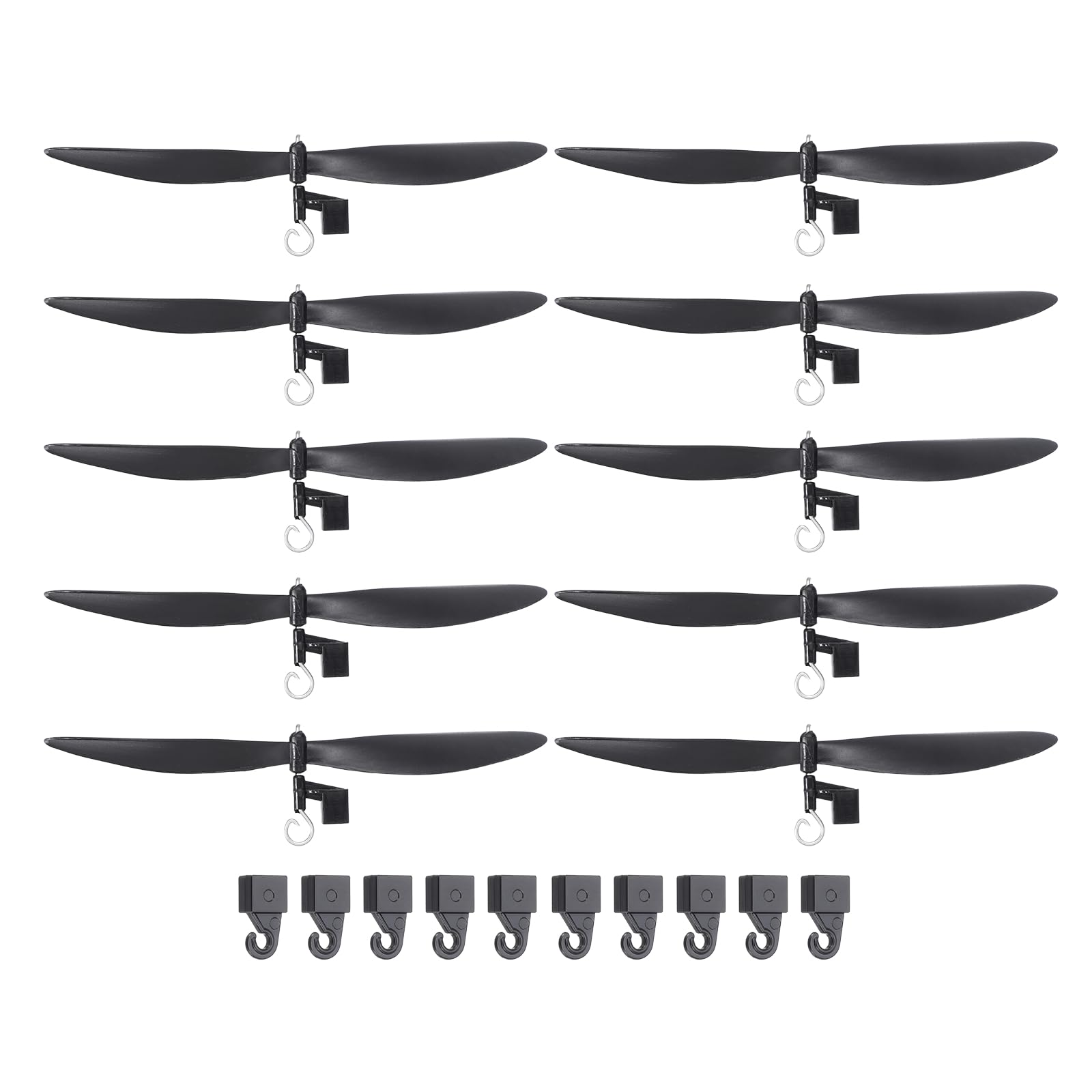 sourcing map Plastic Propeller, Propeller Props Blade with Hooks Helicopter Kit 6" Fold Resistant for STEM Activities Powered Airplanes DIY Science(Black, Pack of 30)