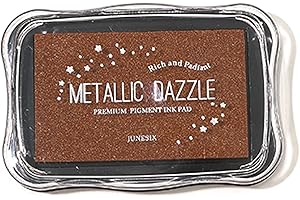 INCAUCA Metallic Ink Pads for Rubber Stamps, Washable Stamp Ink Pad, Ink Pads for Stamping, Embossing Craft Ink Pad Stamps Partner DIY Color for Wedding Card Making Scrapbook Wood Paper, Copper