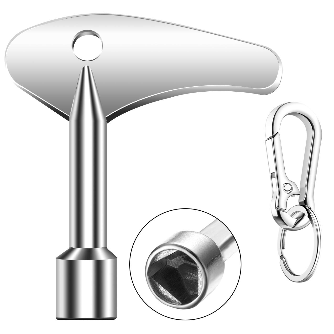 drado Meter Box Key Metal Triangular Keys with Keyring for Gas Meter Box Electric Meter Box Distribution Cabinet