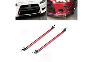 EOHMAK Car Front Bumper Lip Splitter Strut Rod 2PCS Strut Rod Protector Rod Support Bars Adjustable Compatible Auto Bumper Fasteners Lever Kits with Most Vehicles(Red,200mm/7.87")