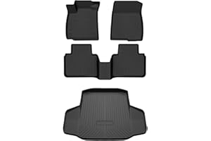 AIQIYING Accord Floor Mats ＆ Cargo Liners Compatible with 2022 2021 2020 2019 2018 Honda Accord，All Weather Protection Waterproof Durable Anti-Slip Odorless Custom-fit TPE Cargo Trunk Tray Floor Liner Set