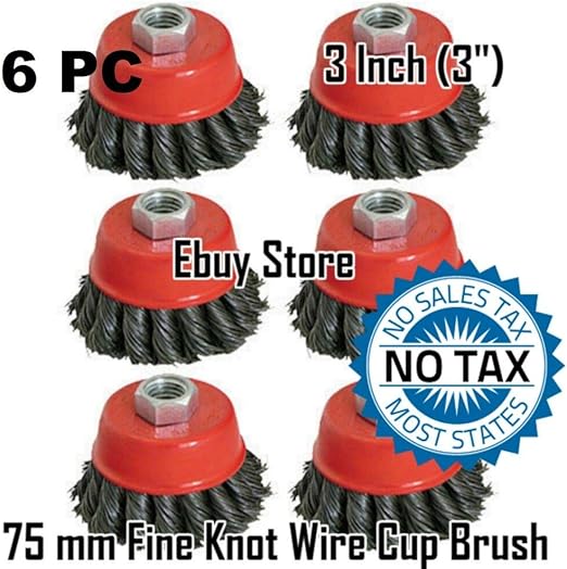 4 Wire Cup Brush Wheel 3/" Angle Grinder Twist Knot for 4-1//2/" 75mm 115mm