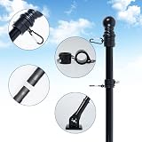 Foribyw Flag Pole Kit 6FT Wall Mount Stainless Steel Black Mounting Bracket view 5