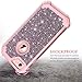 Casetego Compatible with iPhone 8 Case,iPhone 7 Case,Glitter Sparkle Bling Three Layer Heavy Duty Hybrid Sturdy Shockproof Protective Cover Case for Apple iPhone 8/7,Shiny Rose Gold