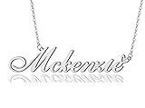 AOLO McKenzie Heart Name Necklace Silver Stainless