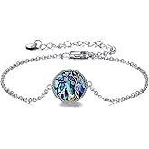 ONEFINITY Giraffe Bracelet Sterling Silver Abalone Shell Giraffe Bracelet Tree of Life Giraffe Jewelry Gifts for Women