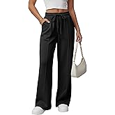 GRECERELLE Sweatpants Women Wide Leg High Waisted Baggy Pants Drawstring Workout Active Joggers Lounge Pants