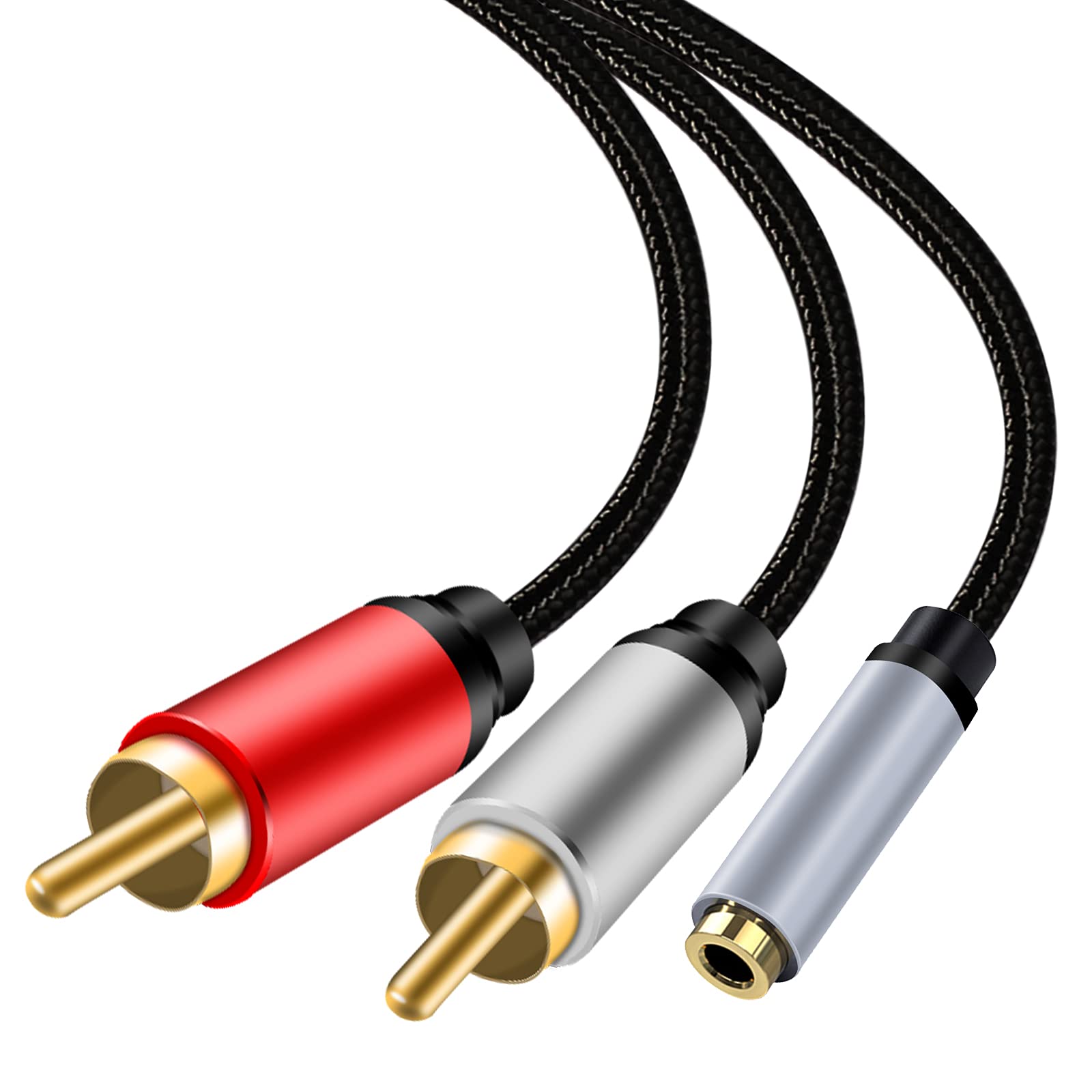 belipro 3.5mm Female to 2RCA Audio Cable 25Ft, 1/8" TRS Stereo to Dual RCA Jack Adapter for Smartphones, MP3, Tablets, Home Theater…………