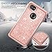 LeYi for Google Pixel 2 XL Case with Tempered Glass Screen Protector [2 Pack], Hybrid Heavy Duty Protection Cute Girls Women Shockproof Glitter Bling (2017) TP Rose Gold