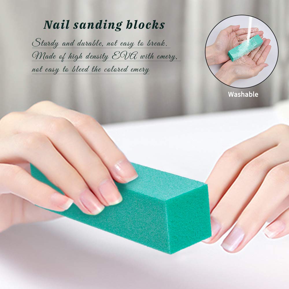 Nail Files and Buffers, Morgles Professional Manicure Tools Buffers Block Tools 100/180 Grit Nail Scrubbing Brush 14pcs : Beauty