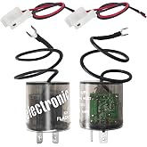 2-Pack 2-Pin LED Flasher Relay with Ground Wire &amp; Connector Pigtail Harness - 12V Universal Car Flasher Relay for Fixing LED Turn Signal Flickering - Compatible with Car, Truck, SUV