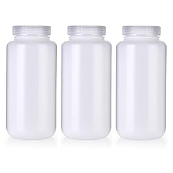 Kestun 32oz/1000ml Plastic Bottles, Wide Mouth HDPE