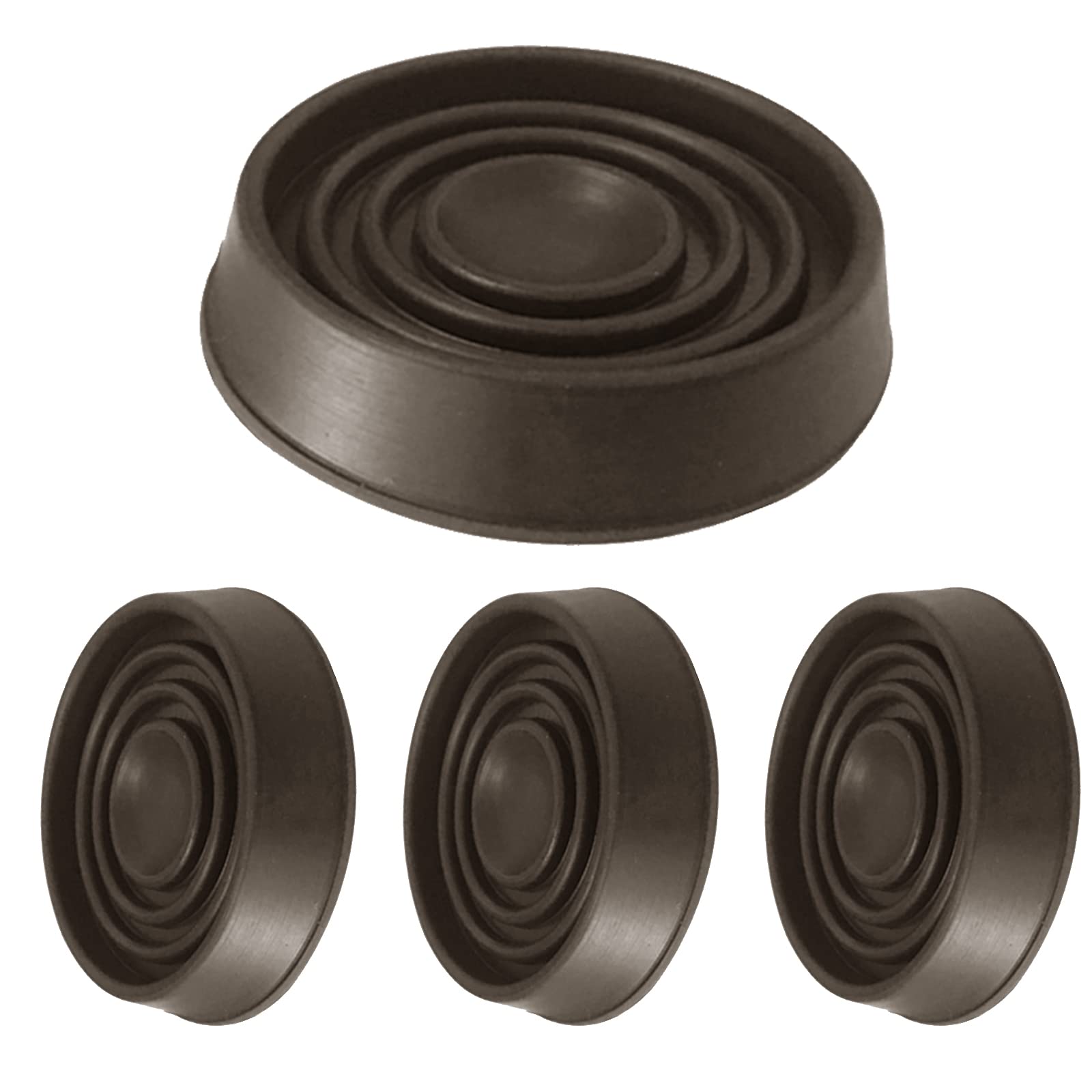 4 Pcs Caster Cups Bed Stoppers Rubber Feet Pads for All Floors & Wheels of Furniture, Sofas, Chairs etc -Floor Protectors for Furniture Legs,Rubber Chair Leg Caps with Felt Pads (Brown)