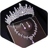 Kamirola Tiaras and Crowns for Women,Tiaras Earrings Necklace, Crystal Bridal Jewelry Set, Costume Party Halloween Prom Pageant Jewelry for Women（TR88）