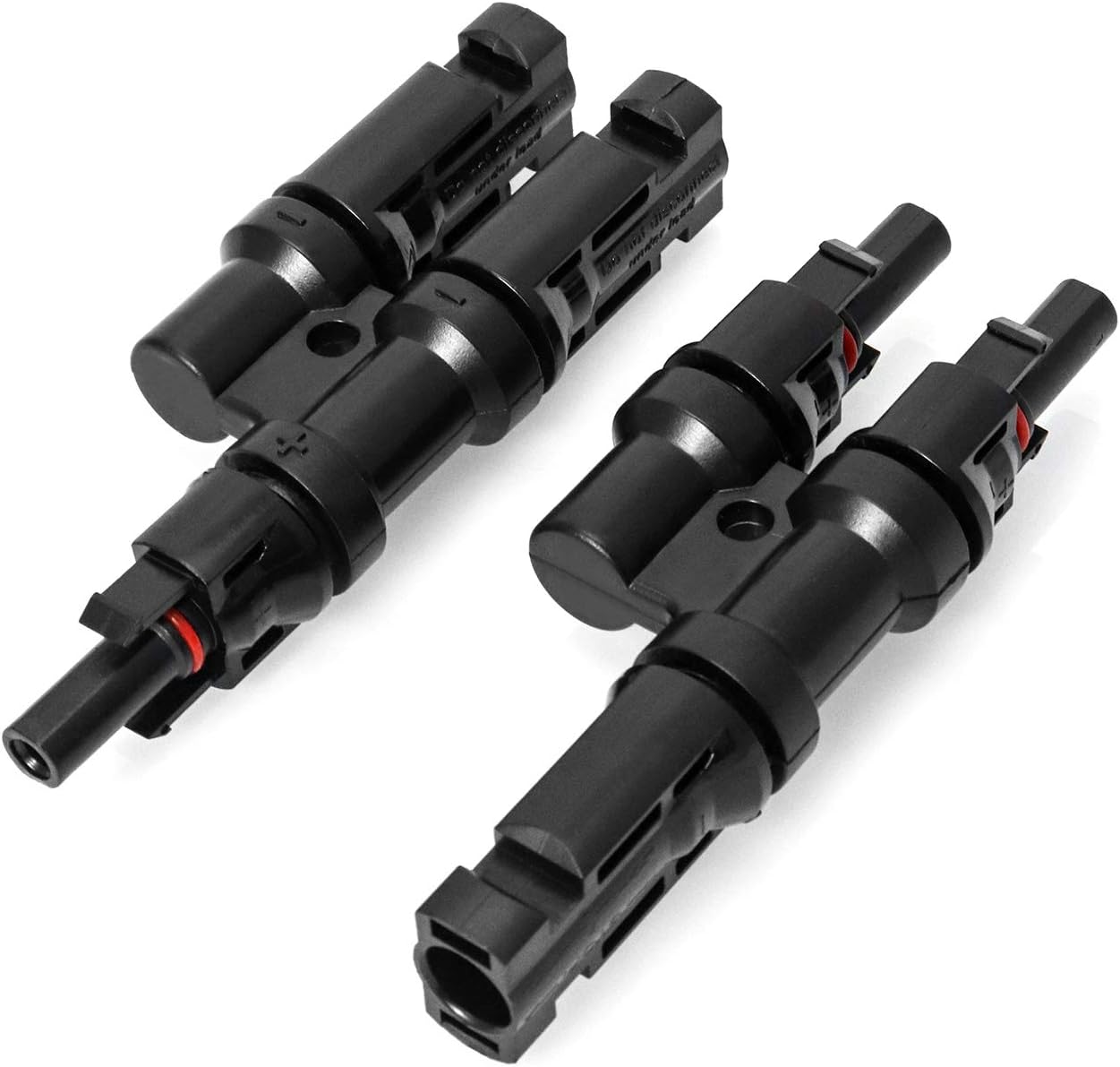 QWORK 2Pcs MC4 Solar Connector- Solar Y Branch connectors - in Pairs MFF+ FMM for Parallel Connection Between Solar Panels: Garden & Outdoor