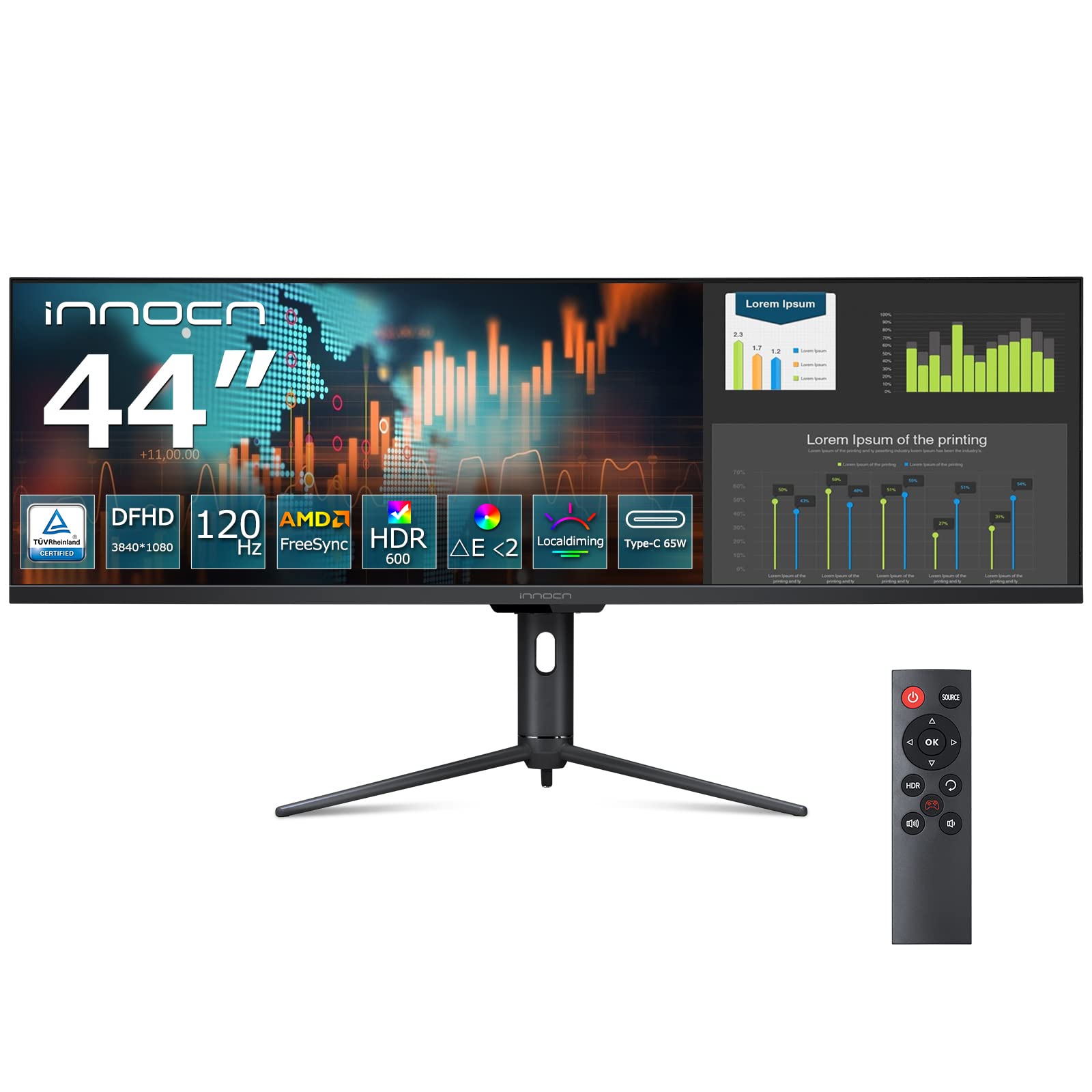 Mua INNOCN 43.8インチ モニター, 3840*1080 ウルトラワイド pc モニター ワイドモニター HDR600 IPS非 ...
