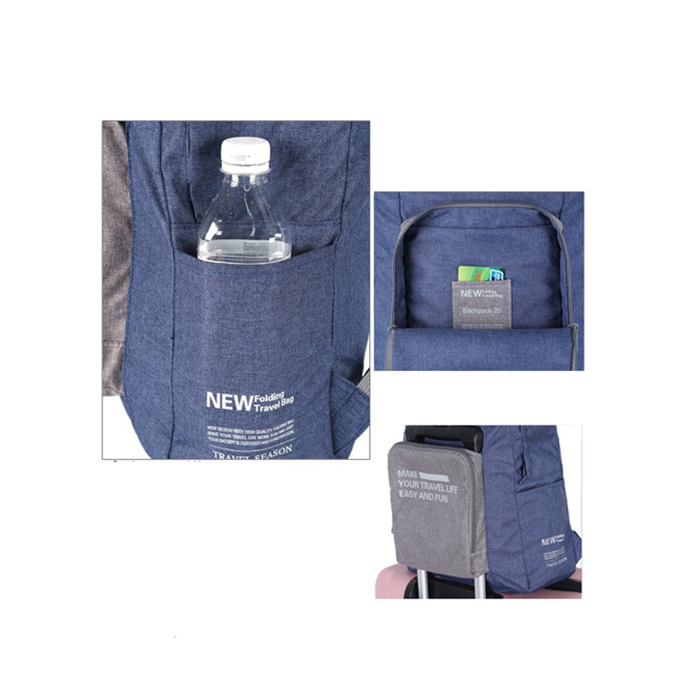 Vinmax Folding Travel Backpack Portable Canvas Bag - Best for Travelling, Hiking, Camping, Sports and Outdoors - laptop backpack-Durable Daypac (Navy Blue)