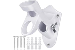 HOOPLE Flag Pole Holder for Outside House, Flag Holder, Flag Holders for Outside, Heavy Duty Flag Pole Mounting Bracket, Flag Bracket, Aluminum Rust Free Coated, Stainless Hardware 1" Diameter