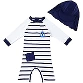 upandfast Baby/Toddler Swimsuit UPF 50+ Sun Protection One Piece Zipper Bathing Suit with Sun Hat Infant Beach Swimwear