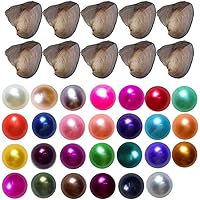 30PCS Freshwater Pearl Oyster Cultured Love Wish Round Pearls Various Shining Meaningful Color, Oysters with Pearls Inside (6