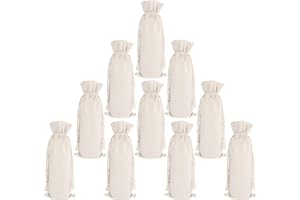 ElegantPark 20 Packs Canvas Wine Bags Bulk Wine Bottle Bags With Drawstring Reusable Wine Gift Bag Party Wedding Gifts