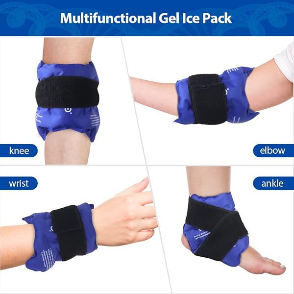 NEWGO ANKLE ICE PACK WRAP FOR SWELLING, ICE PACK FOR ANKLE INJUIRES REUSABLE HOT COLD THERAPY GEL COLD PACK FOR SPRAINED ANKLES, ACHILLES TENDONITIS – 2PACK