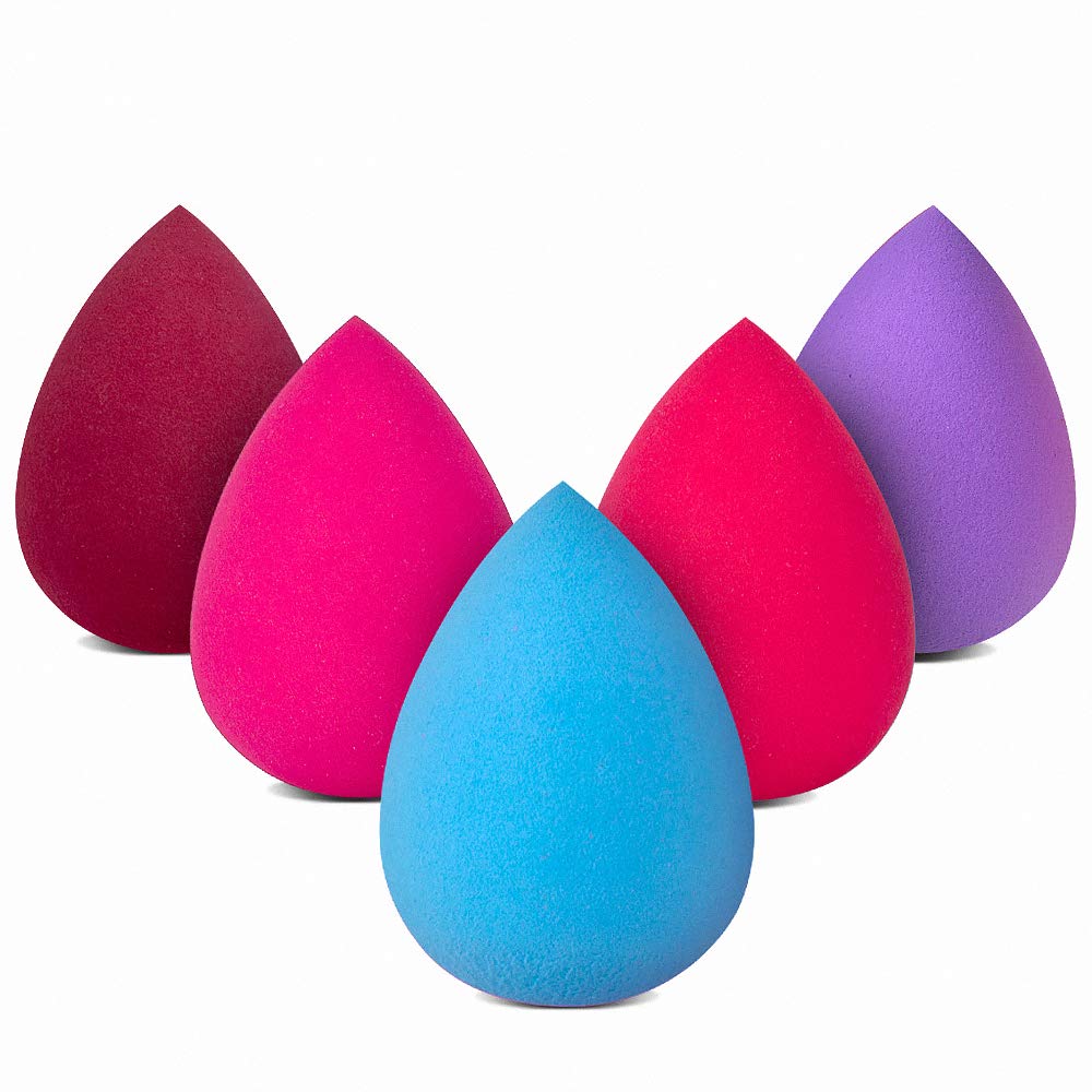Premium 5PCS Makeup Sponge Blender, Latex Free Blending Foundation Sponge, Flawless for Powder, Cream and Liquid, Multi-Colored Makeup Egg : Beauty