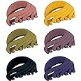 Hair Claw Clips for Thin, Medium & Thick Hair - 2.6 Inch Strong Matte Flower Jaw Clips for Women, Girls & Kids, Non-Slip Clamps with Gift Box (6 Packs, Multi Colors)