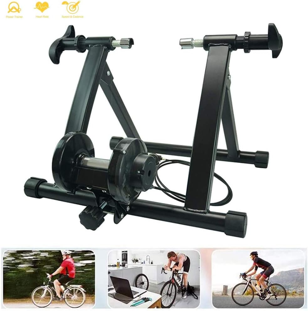 Chlggzw Rollers Training Bike, Bike Stand Fluid Trainer, Exercise Bicycles Folding Portable Blanket The Bicycle Training & Support for 26''-29'' Mountain Road Bike Road,Wired