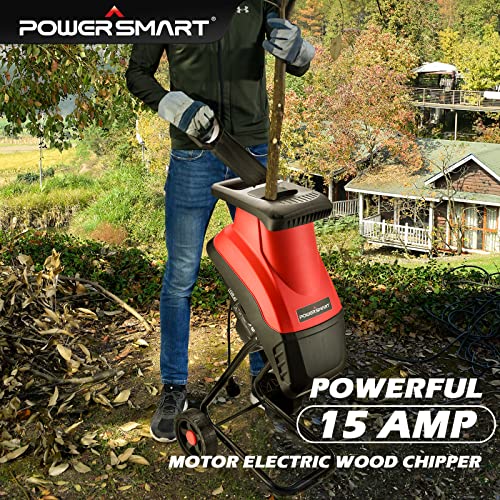 PowerSmart Wood Chipper Electric, 15Amp Motor With Collection Bag