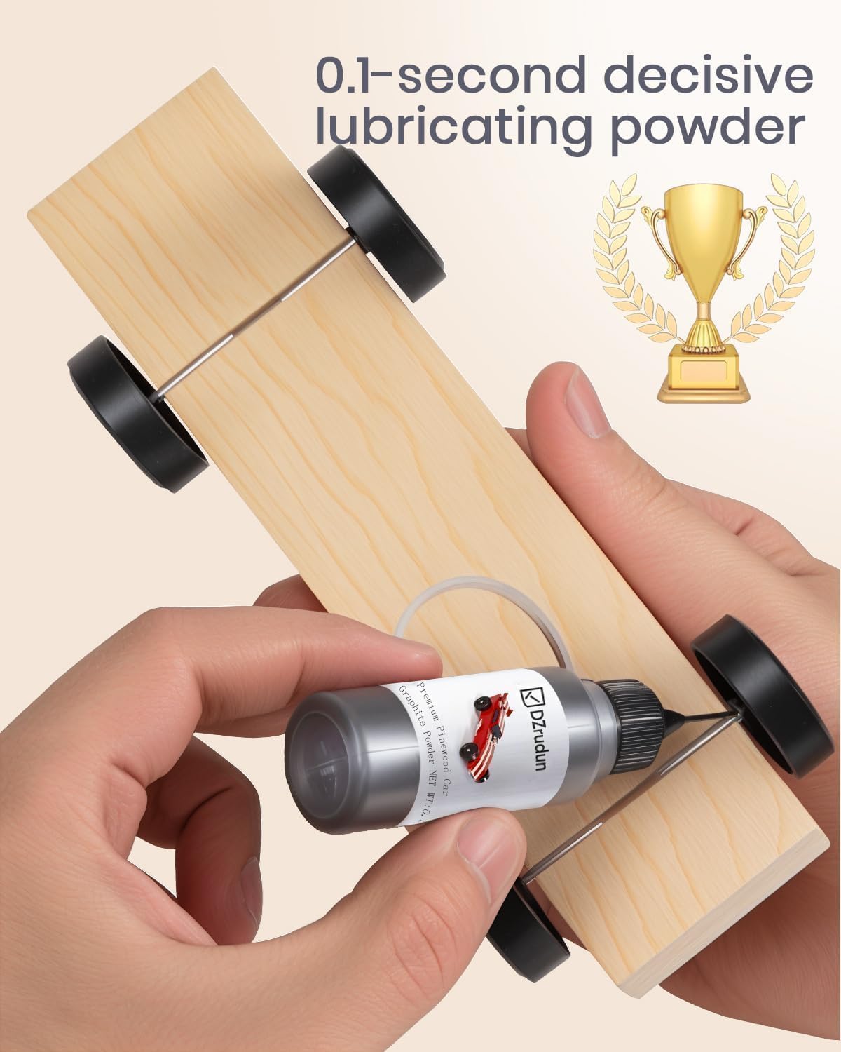 DZrudun Graphite Powder for Pinewood Cars-0.5oz Dry Graphite Lubricant Spray for Derby Axles&Wheels|High-Purity 3000-Mesh Multi-Use Lock Lubricant|Use with Pinewood Car Weights Kit|Easy Squeeze Bottle