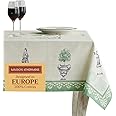 Maison d'Hermine Table Cloth Rectangle Table 100% Cotton Tablecloth for Dining Room, Farmhouse, Home, Hotel, Parties & Wedding - Gifts for Mothers Day Spring & Summer (Jardin Du Roy, 60" x 90")