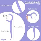 Medo 100 Pcs Purple Dental Floss Sticks 2 in 1 Interdental Toothpicks view 2