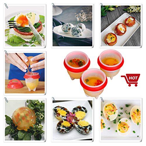 Egg Cooker & holder,Egg Cooker 6pack, Newest upgrade, Boiled Eggs No shell, BPA Free, Boiled, Steamer, Non-Stick Silicone, Pls watch seller video-As seen On TV1
