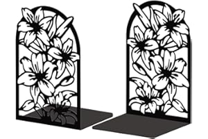 Peacoblue Metal Bookends for Shelves, Modern Decorative Heavy Duty Study Book Support Stoppers for Office, Desk, Shelf, Room 