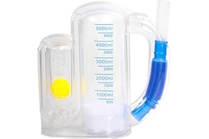 Incentive Spirometer-Incentive Spirometer Adult Breathing Exercise Device for Lungs,5000ml Volume Measurement with Ball Flow 