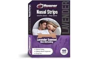 Massner Lavender Nasal Strips for Snoring - Pack of 100 Tan Nose Strips to Improve Snoring - Helpful to Improve Sleeping, Nasal Congestion Due to Cold and Allergies