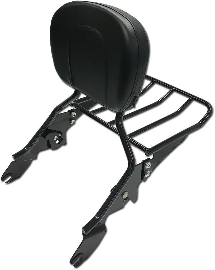 Black Detachable Backrest Sissy Bar with Luggage Rack For Harley Davidson Touring 2009-2016 Electra Glide Road Glide Road King Street Glide