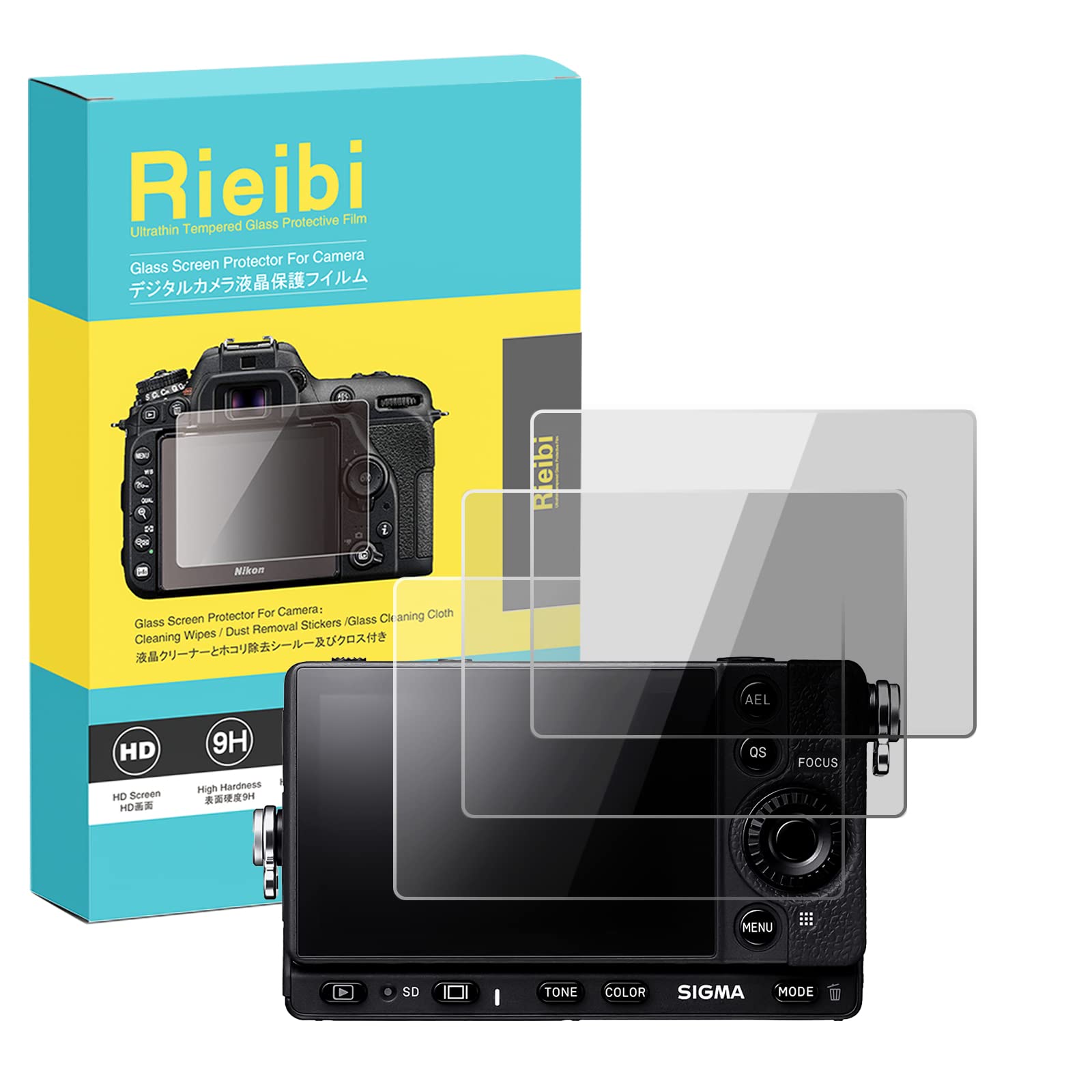 Photo 1 of Rieibi (3 Packs) Screen Protector for Sigma fp and fp L fpL Camera - 0.33mm 9H Hardness Sigma fp L Tempered Glass Film - Anti-Fingerprint Anti-Scratch