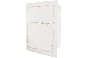 GraduationMall Certificate of Marriage 8.5"x 11" Diploma Cover Imprinted Padded Diploma Holder White Panoramic