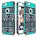 6S Case, iPhone 6 cover, MagicMobile Dual Layer [Heavy Duty] Armor Ultra Protective Case For Apple iPhone 6 & 6S [Chevron-Cute Elephant] Custom Print Shock Impact Resistant Cover Navy Blue/ Turquoise