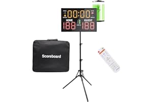 GAN XIN Basketball Digital Scoreboard with Remote,Battery Powered Portable Tabletop Electronic Scoreboard with 75dB Buzzer,Countdown Timer & Score for Games