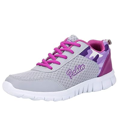 Fannyfuny Damen Freizeit Outdoor Fitness Atmungsaktiv Leichte Wanderschuhe Straßenlaufschuhe Sneaker Casual Flache Schnürschu